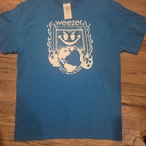 Hot Topic Blue Weezer Short Sleeve Tee
